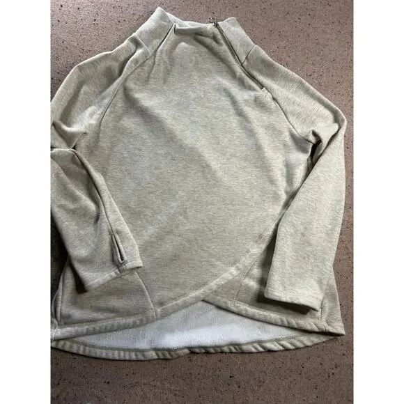 Earth Yoga Gray Asymmetrical Zip Mock Neck Sweatshirt XL