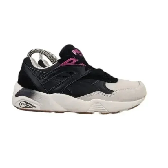 Puma Shoes Womens 6.5 Athletic Trainer Leather Blocks Stripes Trinomic Sneakers