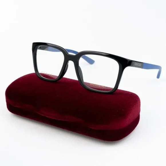 SALE! NEW Gucci GG1738O 004 Black Blue Unisex Square Eyeglasses GG 1738O