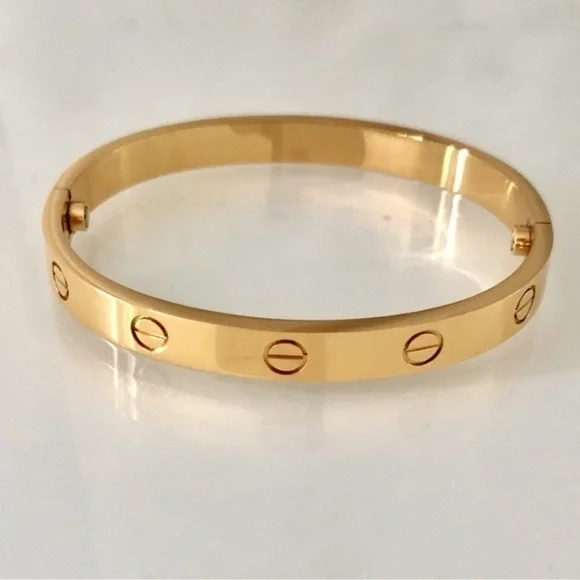 Generic Clip On Screw Bangle Bracelet in Gold
