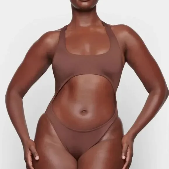 NWT Skims | Monokini Cocoa Chocolate Brown One Piece Swimsuit Womens 2X