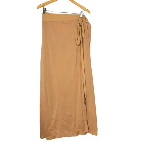SKIMS Cover Up Sarong Skirt Side Tie Maxi Swim Cover-Up in Ochre Tan NWT 4X