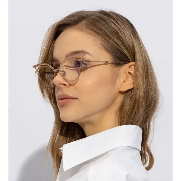 NWT VALENTINO EYEGLASSES CAT EYE ROSE GOLD WOMEN EYEWEAR