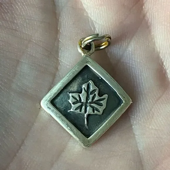 Vintage Sterling Silver Framed Maple Leaf