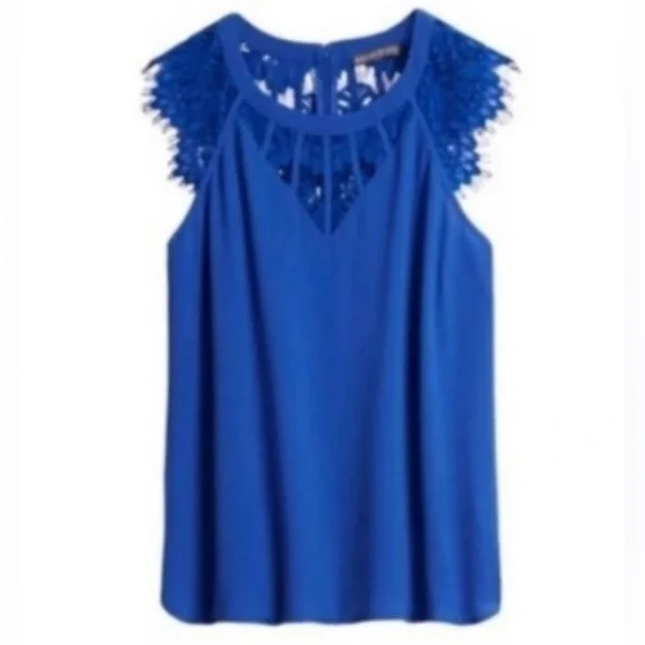 Brixon Ivy Jarred Lace Detail Cap Sleeve Blouse