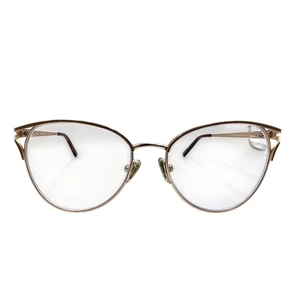 Chelsea Morgan Cat Eye Eyeglasses 20244 Gold Frame Designer Glasses Eyewear Chic