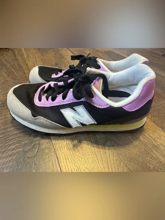 New Balance 515 Retro Black Grey Purple Suede Mesh Sneaker
