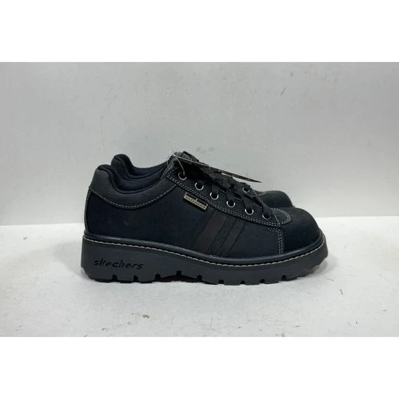 Skechers Jammers Chunky Oxford Women's Size 8 45953 Black Shoes