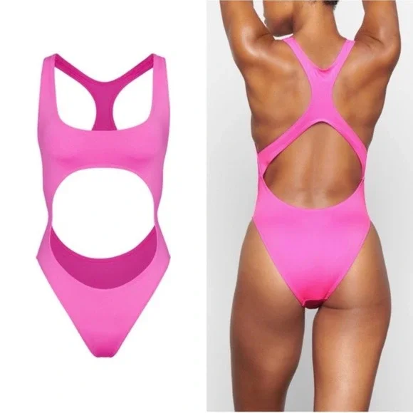 SKIMS Signature Swim Cut Out Monokini Taffy Pink 2X SW-MKN-0012 NWT