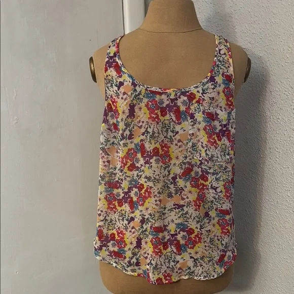 Topshop Floral Print Tank Top w/Pocket 4 Boho Grandma Cottagecore Retrogirl Twee