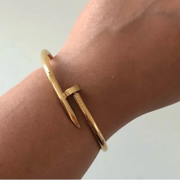Generic Nail Cuff Bangle Bracelet in Gold