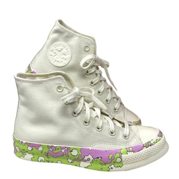 💖MEGA SALE💖Converse CHUCK 70 All Star Crafted Florals Egret Women A01187C
