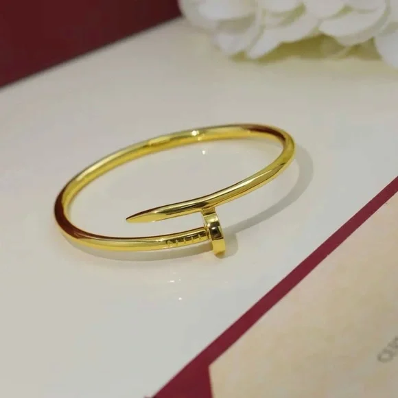 Generic Nail Cuff Bangle Bracelet in Gold