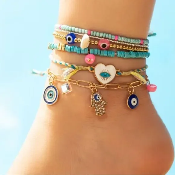Evil Eye Anklet Set N1928