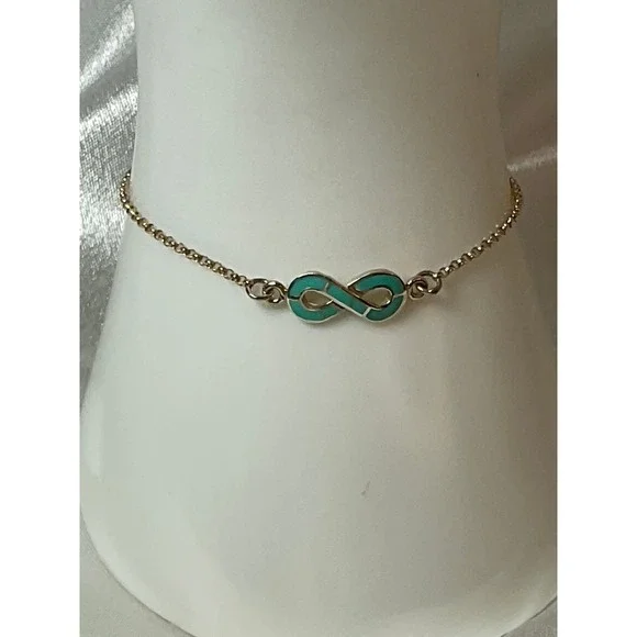 925 Sterling & Turquoise Extendable Infinity Bracelet