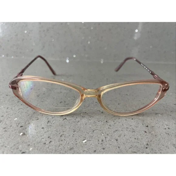 Genny Eyeglasses Frames ONLY 336-B 9445 53-16-135 Full rim pink clear
