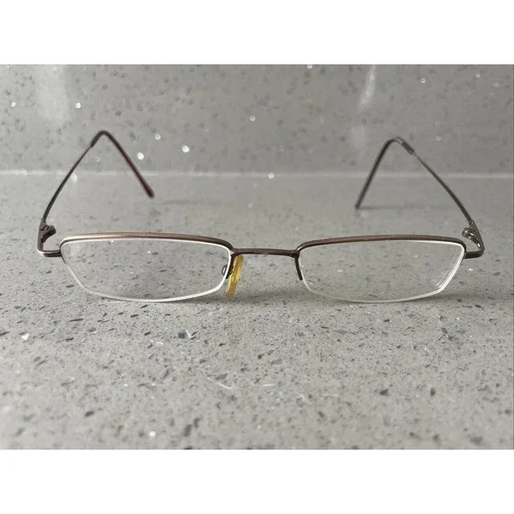 Modern Times Eyeglasses Peace 49-18-135 Coffee/Bronze Half Rim Metal Frames ONLY