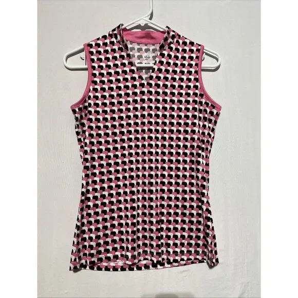 Tail White‎ Label Women XS Multi Stacked Cubes Stretch Novelty Neck Tank