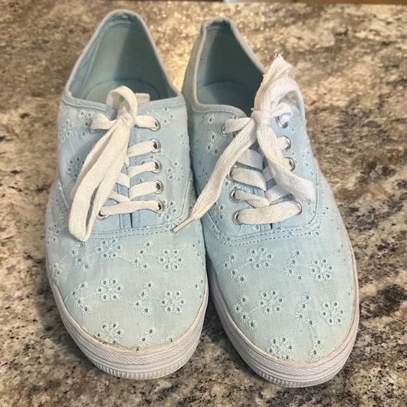 Light Blue Floral Women's Sneakers
