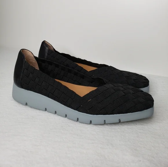 Corso Como Illana Black Stretch Weaved Slip On Comfort Loafers/Sneakers …