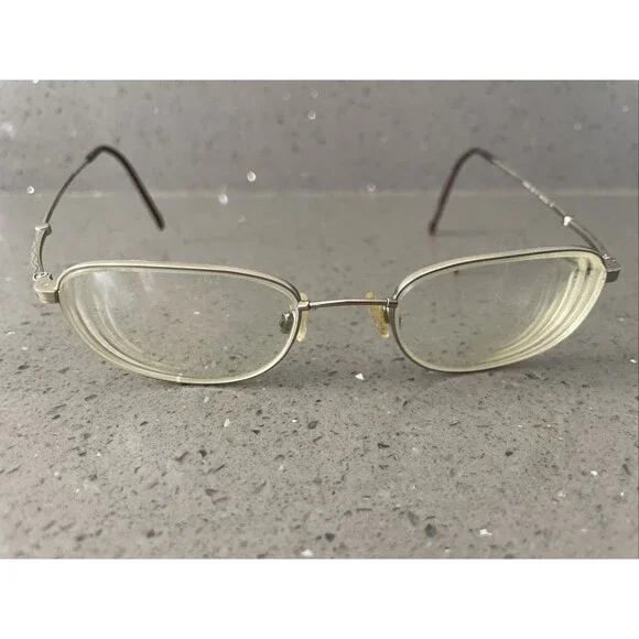 Marchon Flexon 423 Eyeglasses Silver Brushed 49-19-145 Wire Frames Full Rim