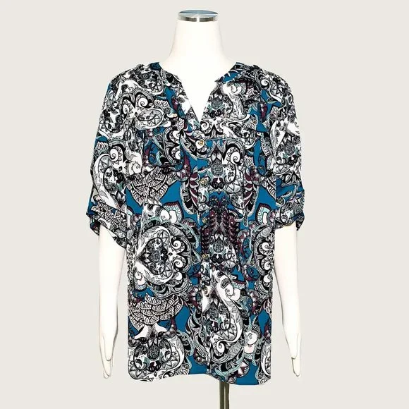Charter Club Woman Paisley Blouse NWOT