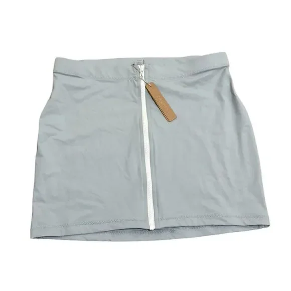 NWT SKIMS Pacific Sporty Mid Rise Stretch Recycled Nylon Mini Swim Skirt