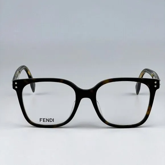 NEW Fendi FE50004I 052 Havana Square Women Eyeglasses FE 50004I