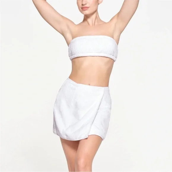 )Skims TERRY COVER UPS‎ MINI WRAP SKIRT size XL NWT