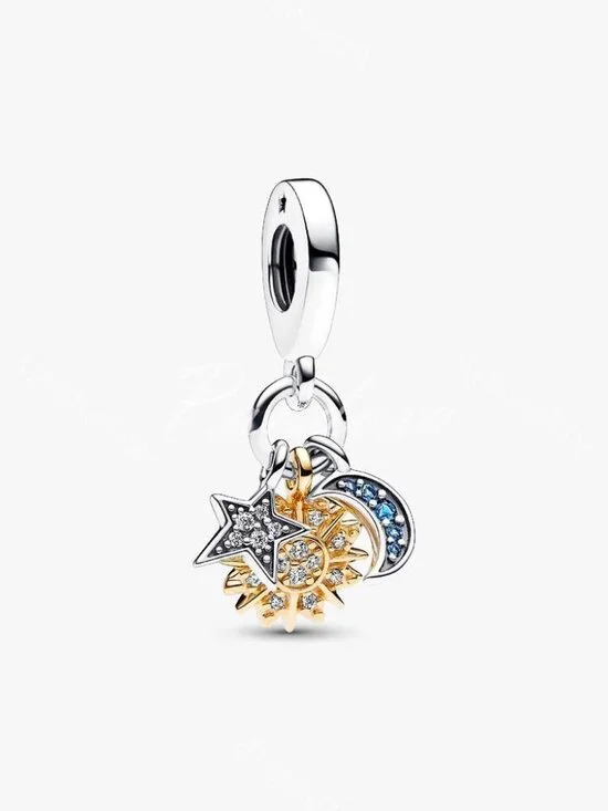 Pandora Two-tone Celestial Triple Dangle Charm