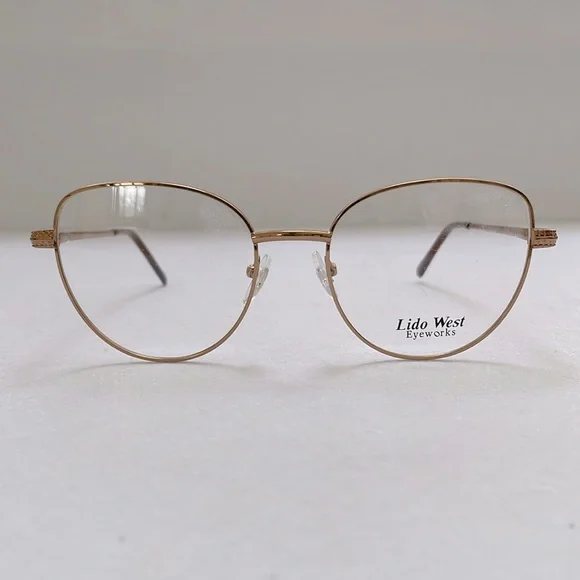 NEW Lido West Summer Brown Golden Metal Eyeglass Frame