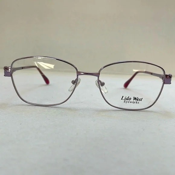 NWT Lido West Purple Capri Women's Metal Glasses Frame Bedazzled Twist Temples