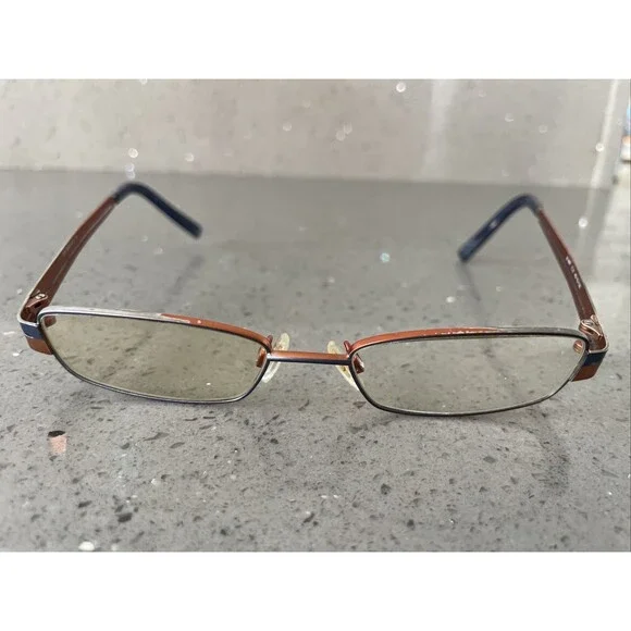 Bertelli B 667 C.2 49-16-135 Orange red Etch Eyeglasses Frames ONLY rectangle