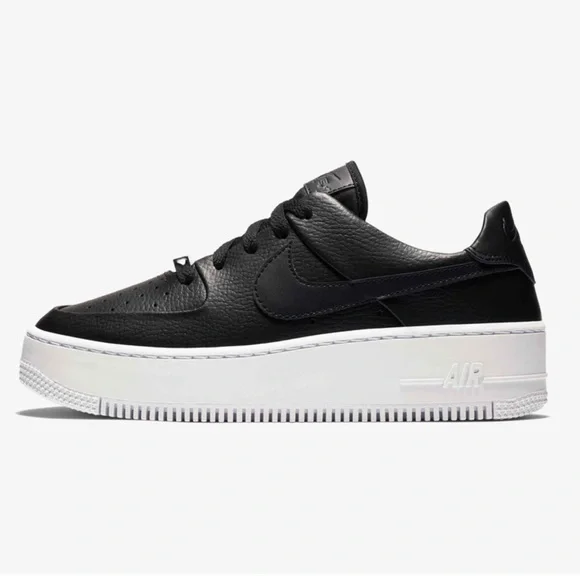Nike Air Force 1‎ Sage Low Women's Size 6.5 Sneakers Black White AR5339-002