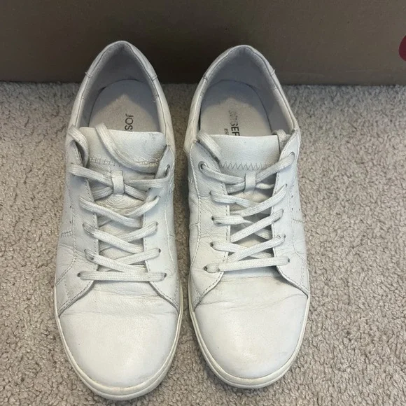 josef seibel Caren 01 Size 9-9.5 US/ EU 40 White Leather Sneaker‎ Tennis Shoes