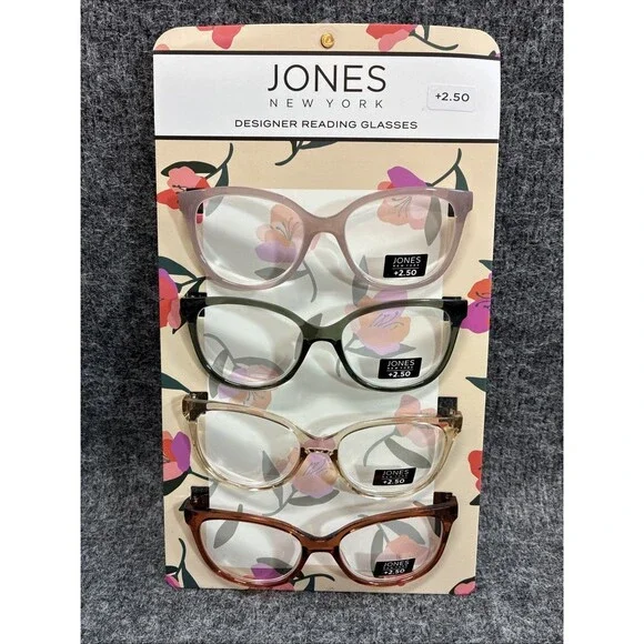 4 Pairs Jones New York Signature Designer Readers Glass +2.50 Multi-Color