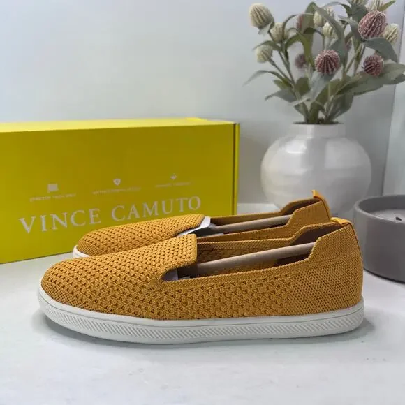 Vince Camuto Cabreli Washable Sneaker Knit Yellow Women 5.5M/36 NWB Breathable