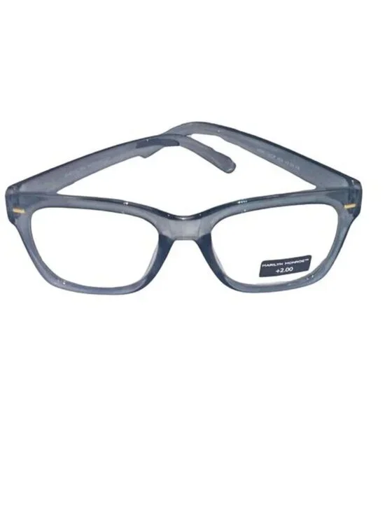 MARILYN MONROE WOMEN'S READING GLASSES +2.00 - SMOKEY GRAY RECTANGLE FRAME