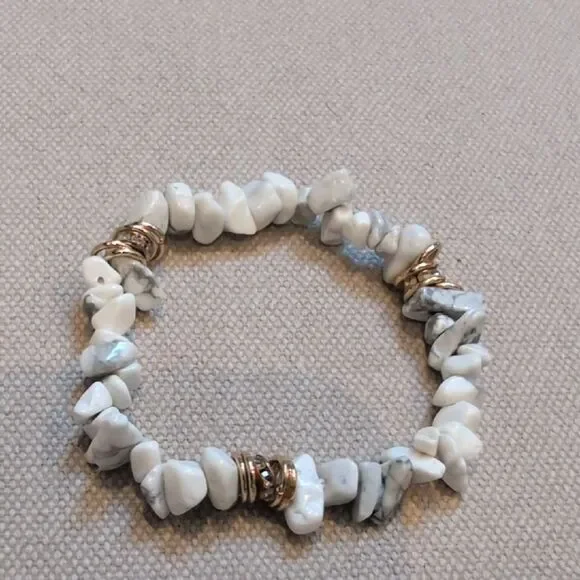 White and Gold Stone Bracelet