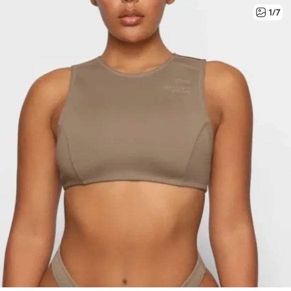 New SKIMS Beige Sport Bikini Top