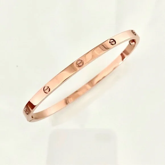 Generic Small Model Screw Cuff Bangle Bracelet with Screwdriver in Rose Gold