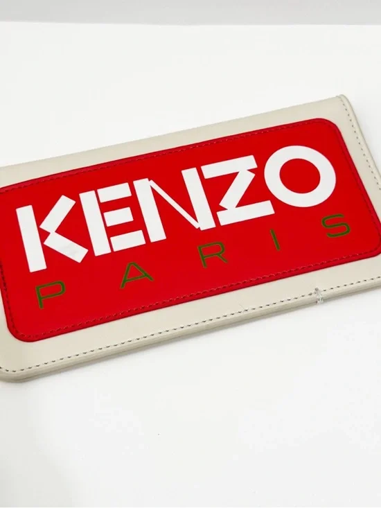 Kenzo Red and Cream Logo eyeglass case