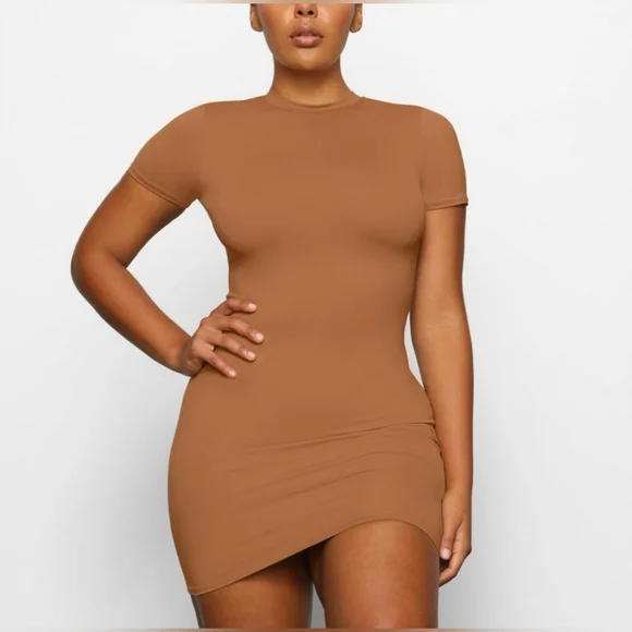 SKIMS Swim T-Shirt Dress Almond Size 3X NEW WITH TAGS