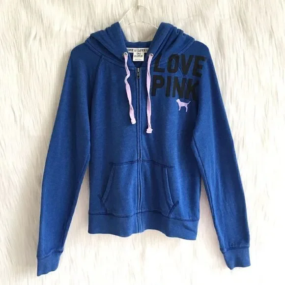 🔃Victoria's Secret PINK Zip Up Logo Hoodie