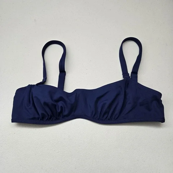 SKIMS‎ Women Swimwear Large Blue Top Unlined Wireless Strap Adjustable