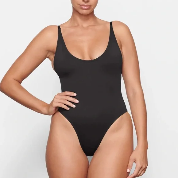 NWT Skims Swim Scoop Neck One Piece Onyx Black M
