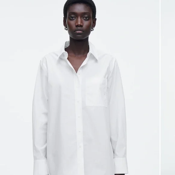 COS white cotton fitted shirt EUC size 40