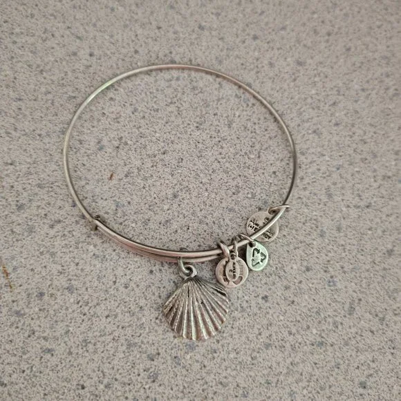 Alex and Ani Seashell Shell Beach Silver Charm Bangle 155