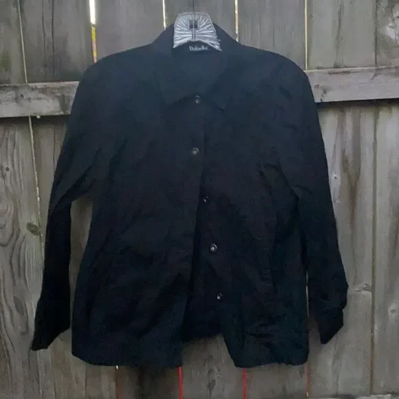 Raefealla Black Button down top sz. 8