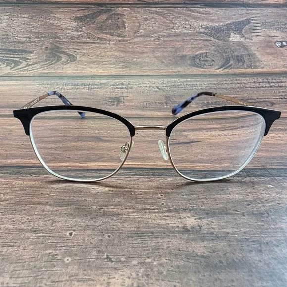 Banana Republic Isadora KY2 Cat Eye Eyeglasses Black Gold Metal Frame 135mm